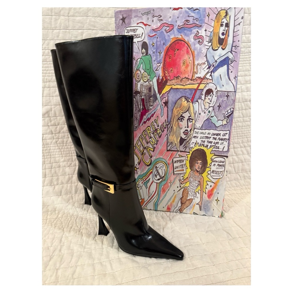 Jeffrey Campbell Black Identity Heeled Boots – Size 7 (Brand New, Never Worn)